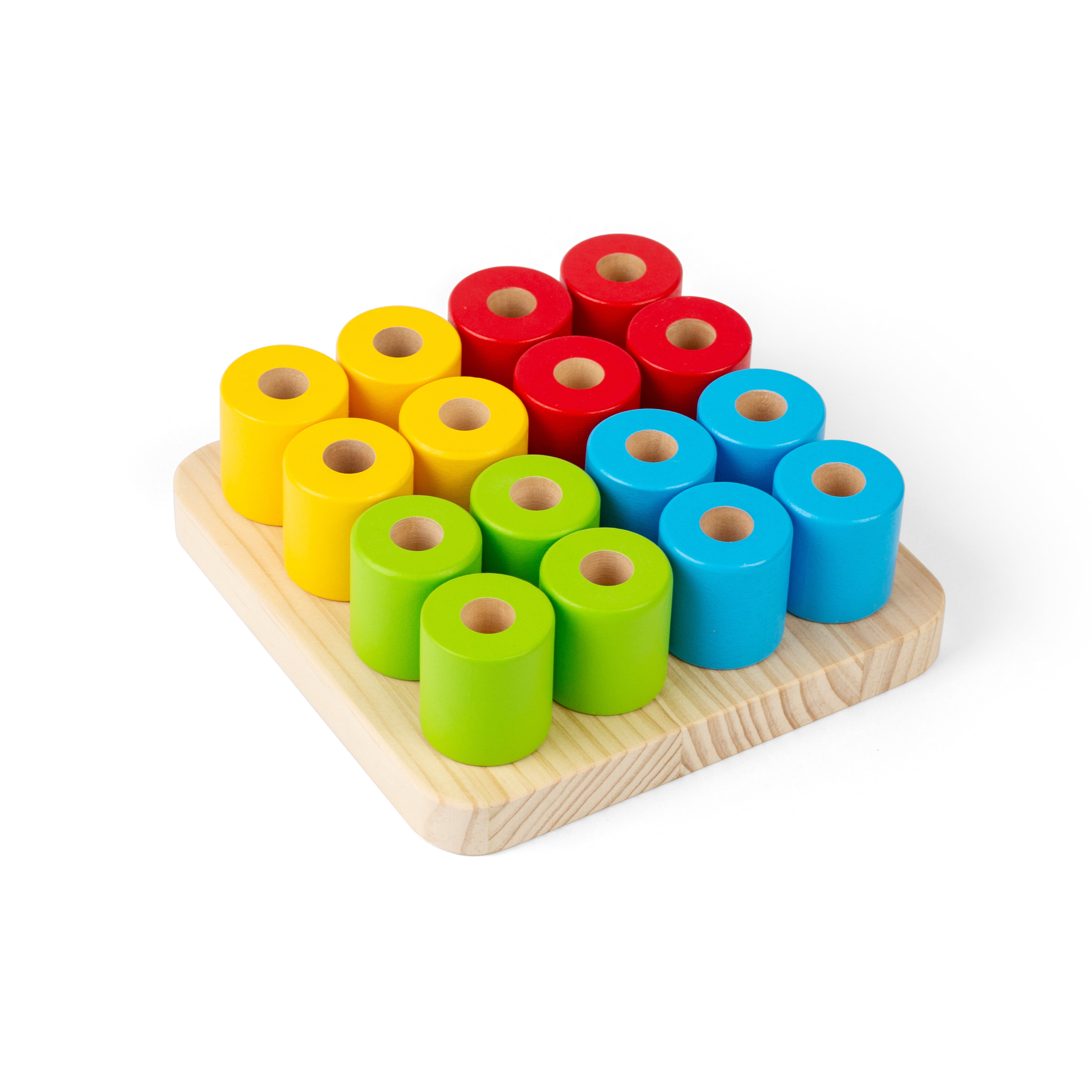 Wobbly Peg Board Wooden Stacking Toy – Hand-Eye Coordination Game