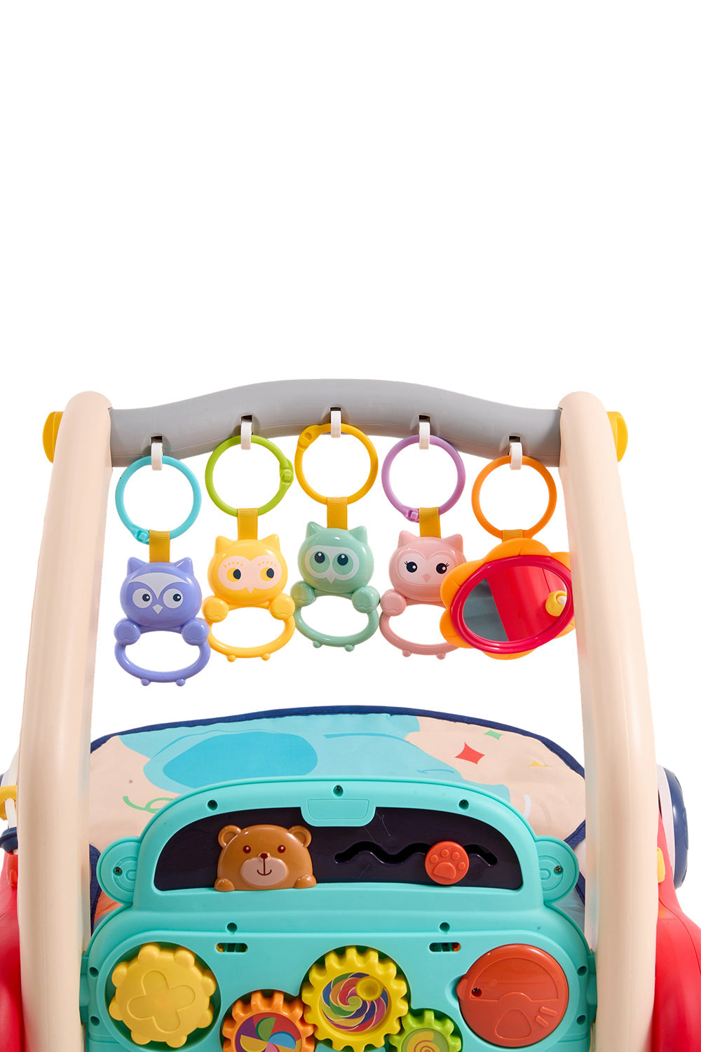 2-in-1 Foldable Baby Walker with Musical Play Mat and Keyboard