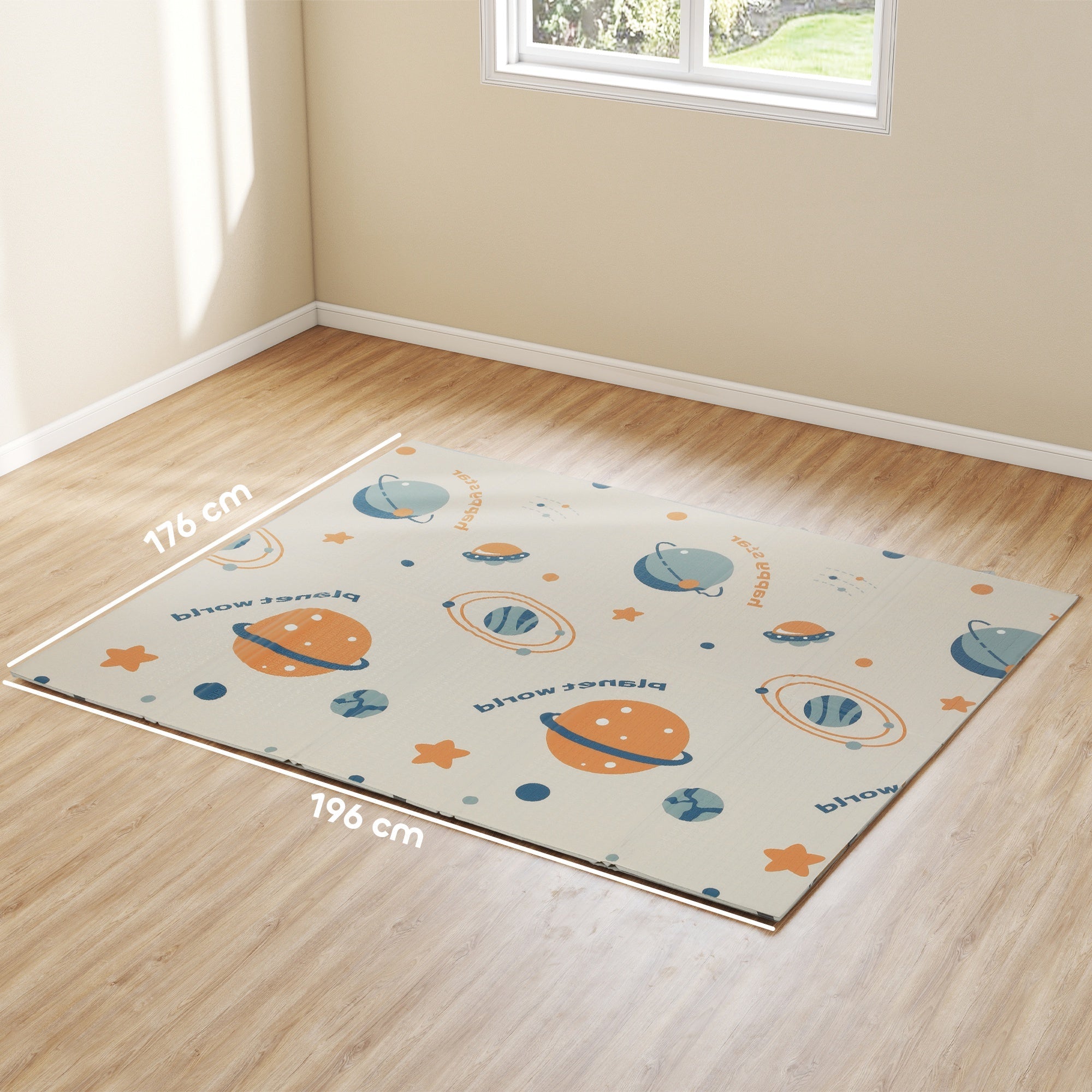 Foldable Baby Play Mat – Space Theme with Astronauts and Planets