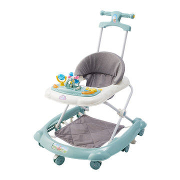 Multifunctional Baby Walker – Foldable Design with Tray, Music, Toys, and Brake Wheels