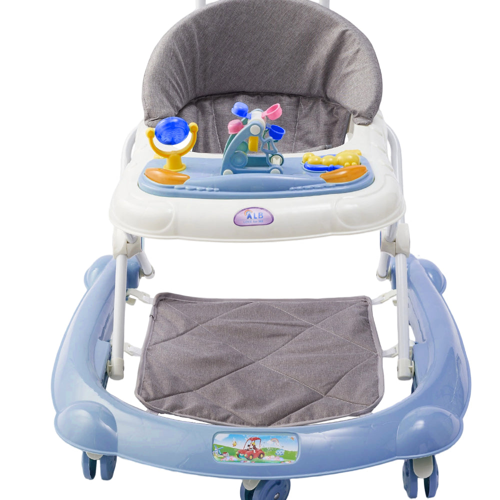 Multifunctional Baby Walker – Foldable Design with Tray, Music, Toys, and Brake Wheels