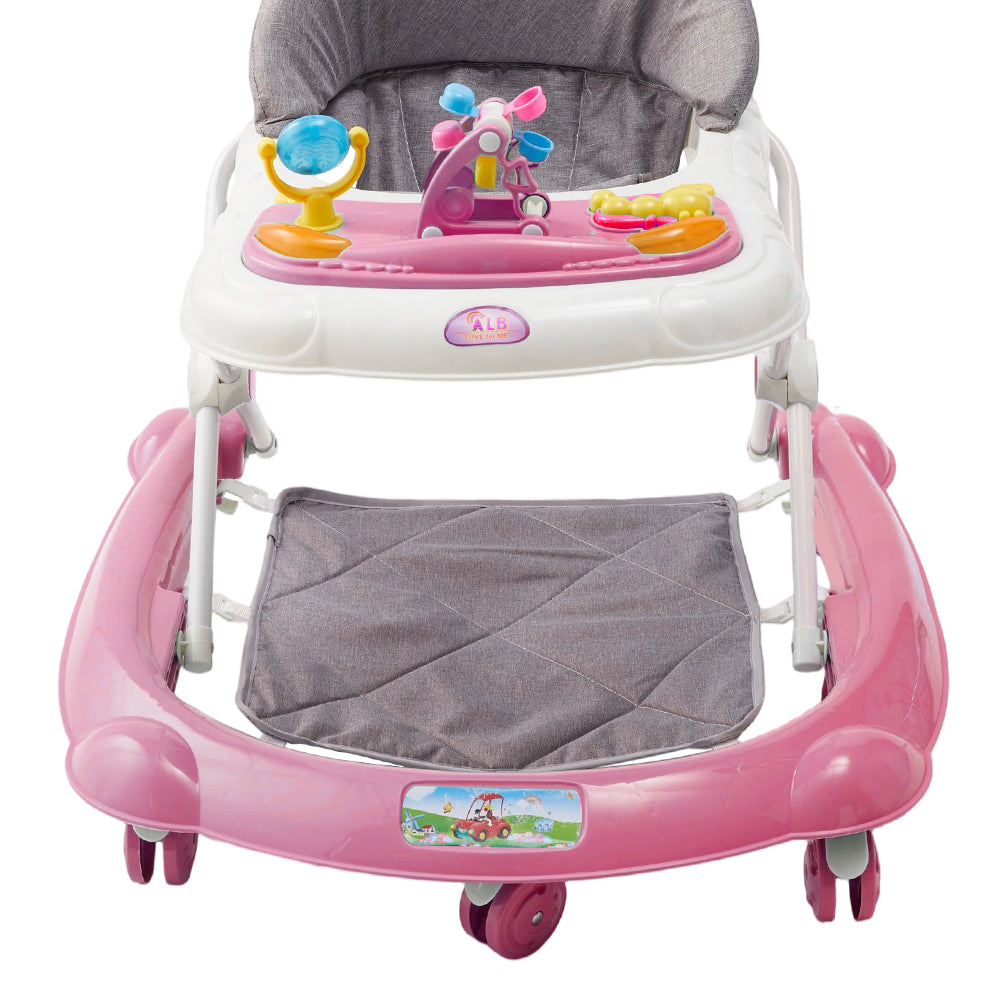 Multifunctional Baby Walker – Foldable Design with Tray, Music, Toys, and Brake Wheels