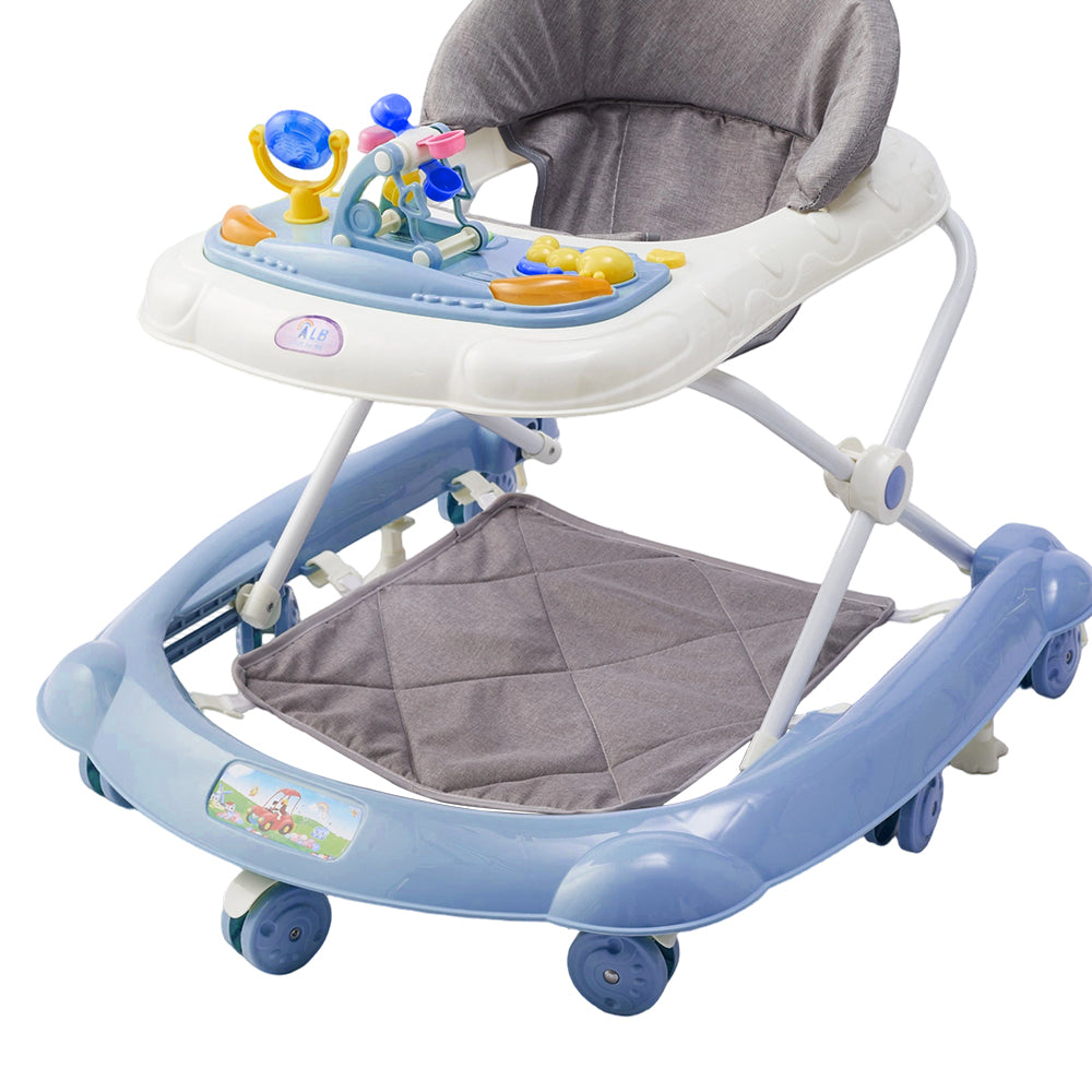 Multifunctional Baby Walker – Foldable Design with Tray, Music, Toys, and Brake Wheels